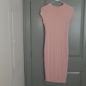 Pastel Pink Bodycon Midi Dress